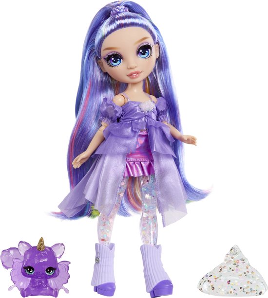 Rainbow High Shimmers met slijm-modepop - Violet (paars) van Rainbow High