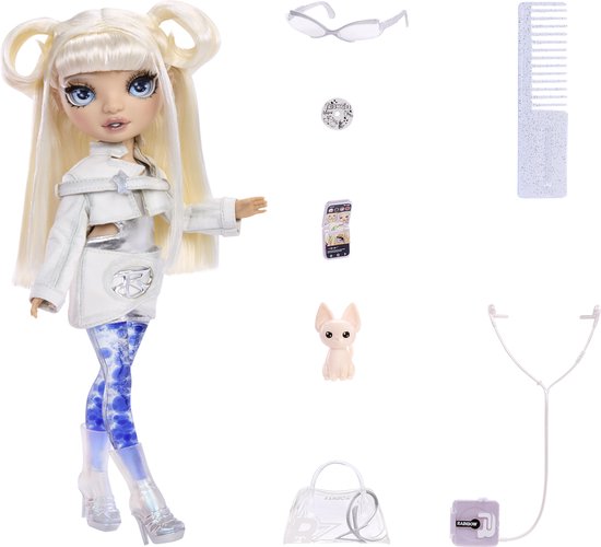 Rainbow High Sparkle and Shine-pop Whitney met magische luchtbellen in haar benen, wit haar, modepop van 28 cm van Rainbow High