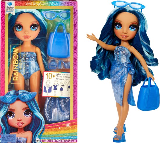 Rainbow High Swim & Style-modepop - 28 cm - Skyler (blauw) van Rainbow High