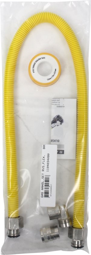 Scanpart gasslang aansluitset 80 centimeter - Geschikt voor inbouwapparaten - Flexibel - RVS - NL van Scanpart