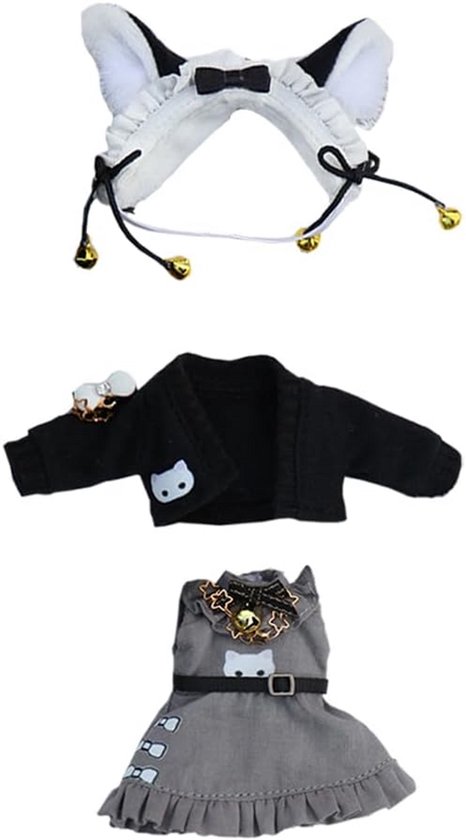Schattig Kattenpak Outfit voor 1/12 Schaal Poppen en Actiefiguren - OB11 Kleding van Merkloos