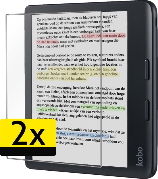 Screenprotector - Geschikt voor - Kobo Libra Colour - Screenprotector Bescherm Glas Gehard Screen Protector - 2 Stuks van OMENEX
