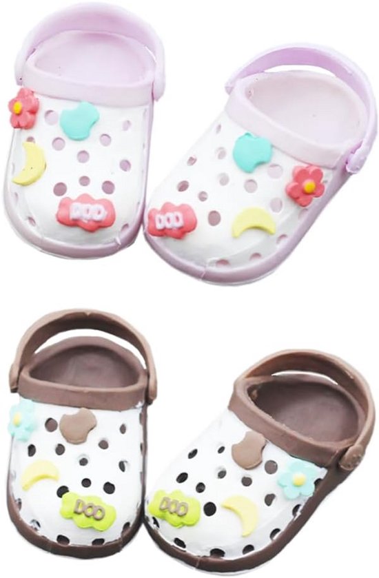 Set van 2 Paar BJD Schoenen voor 15cm en 17cm Poppen Accessoires