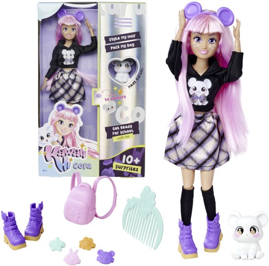 Simba - Modepop Kawai Hi Cora 26cm - Met accessoires en dier inbegrepen van Merkloos