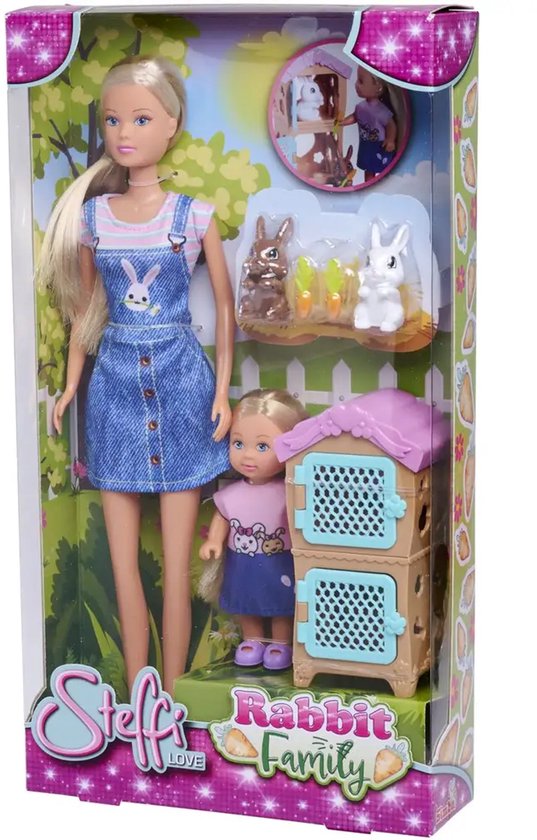 Simba Pop Steffi Love En Evi Family Bunnies Roze - 105733667 van Merkloos
