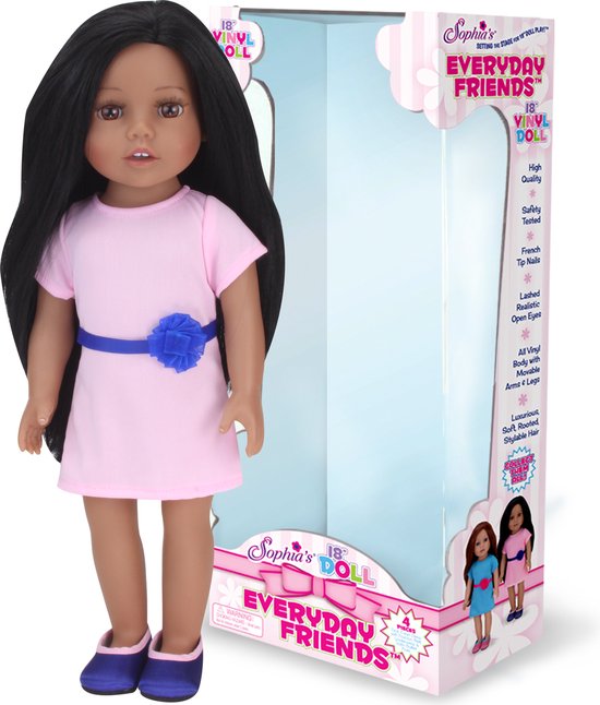 Sophia's 45,7 cm Pop "Brooklyn" - Lichtroze Jurk en Marineblauw Schoenen van Merkloos