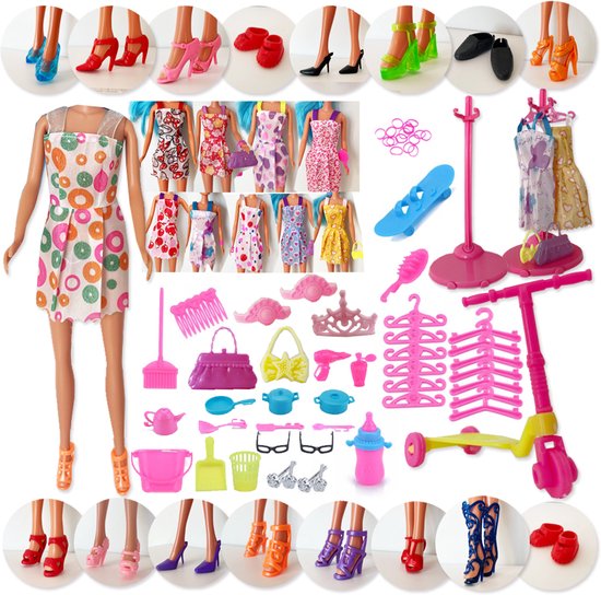 Starky - Poppenkleding en Accessoires Set - 85 Stuks - Verjaardagscadeau van Merkloos