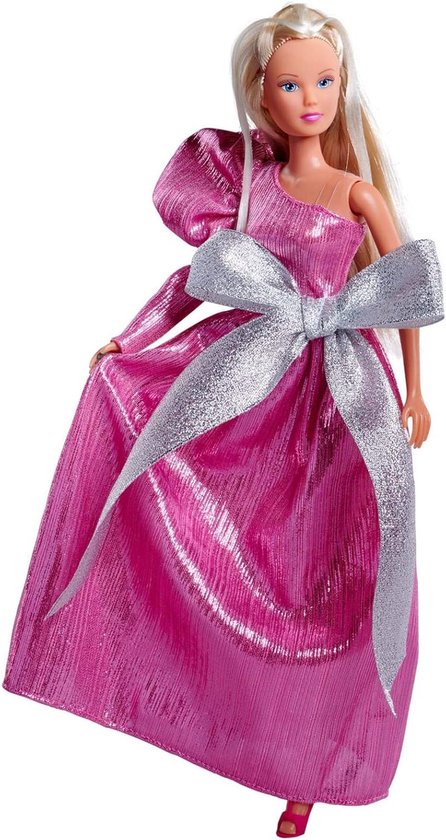 Steffi Love Speelpop - Aankleedpop Modepop - Kinderen Spelen - Avondjurk Strikdetails - 29 cm - Roze
