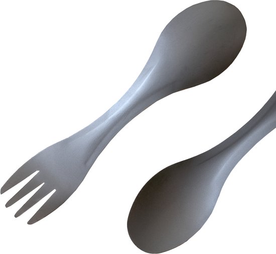 Titanium Outdoor Spork - Duurzaam Bestek - Sterk - Lichtgewicht - Geen Mes - Reisbestek - Ideaal voor Reizen, Camping en Buitengebruik - Gratis Verzending in NL - Milieuvriendelijk & Vaatwasserbestendig van T