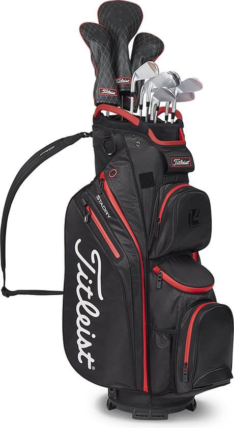 Titleist Cart 14 StaDry Waterproof Cartbag, zwart/rood van Titleist