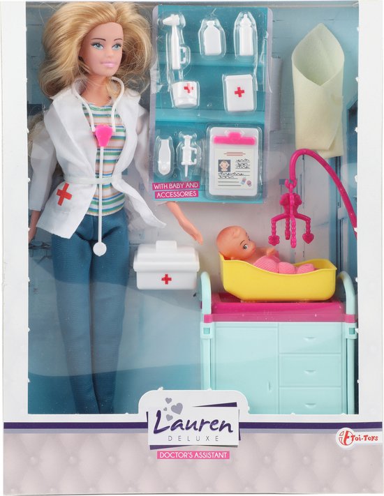 Toi-toys Tienerpop Lauren Deluxe Dokter Meisjes 26 Cm 16-delig van Toi-Toys