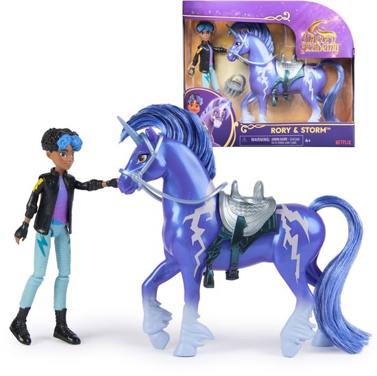 Unicorn Academy - Rory & Storm-set met 2 rijaccessoires en haarstyler - Poppen en eenhoornspeelgoed van Merkloos