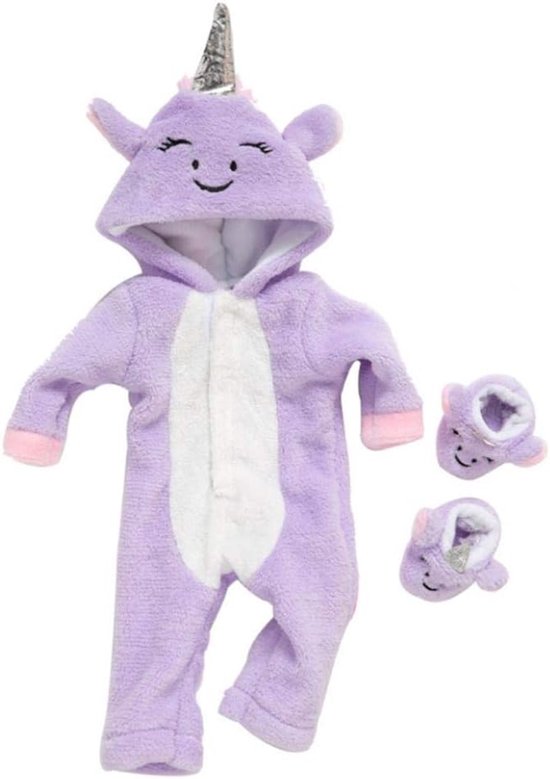 Unicorn Winter Jumpsuit Pyjama voor 18 inch Pop Kleding van Merkloos