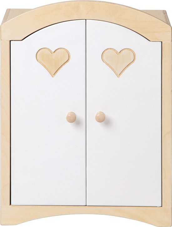 Van Dijk Toys houten Poppenkledingkast - Wit van Van Dijk Toys