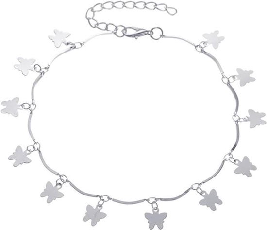Verstelbare enkelarmband met vlinderhanger voor strand en zomerse voetsieraden - dames en meisjes
