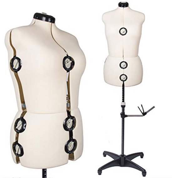 Verstelbare Paspoppen Dames met 13 Draaiwielen en Beenaanzet - Maat S (32-42) van Merkloos