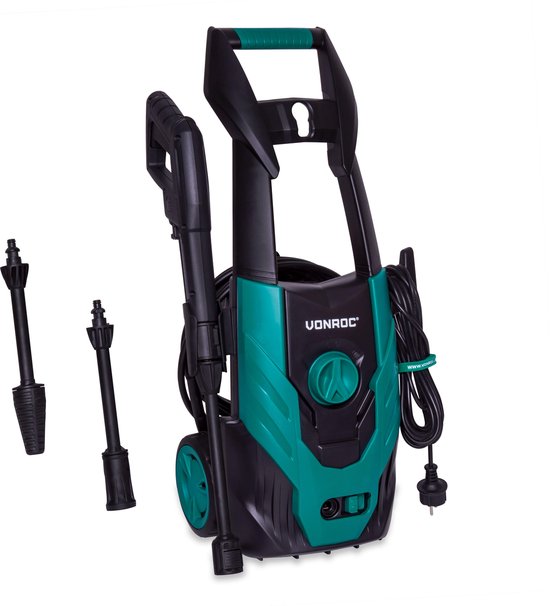 VONROC Hogedrukreiniger V14-1 - 1400W – 110 bar – 390 l/h – Incl. 5m slang, spuitstukken en accessoires van VONROC