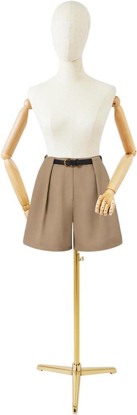 Vrouwelijke Etalagepop - Paspop Mannequin - Kleding Presenteren - In Hoogte Verstelbaar - 92 cm - Goud
