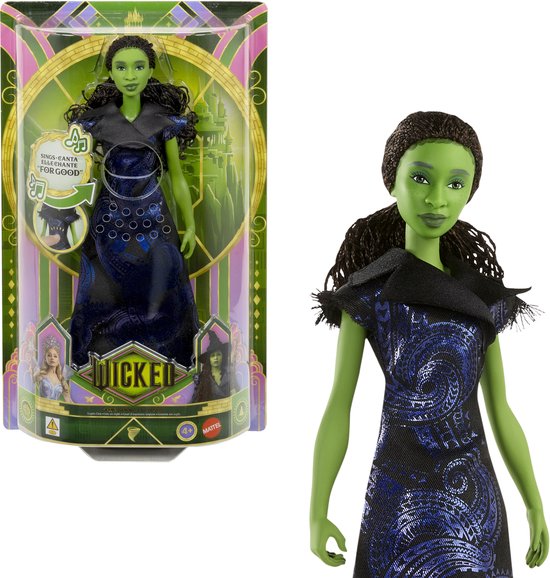Wicked For Good zingende Elphaba Pop - Zingt 'For Good' - Zingende Modepop van Mattel