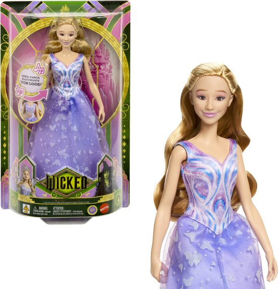 Wicked For Good zingende Glinda Pop - Zingt 'For Good' - Zingende Modepop van Mattel