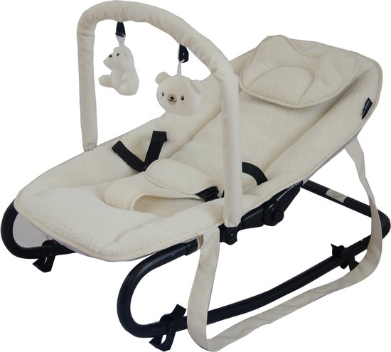 X Adventure Wipstoeltje – Verstelbare rugleuning & Inklapbaar – Draagbare schommelstoel - Gebroken Wit (0-9 mnd) van X Adventure
