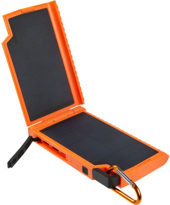 Xtorm / Solar Powerbank / Powerbank Zonneenergie – Powerbank 10.000 mAh - 2x USB + USB-C - Waterproof - Oranje van Xtorm