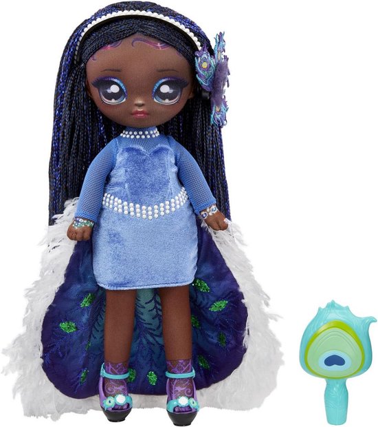 Zachte Mode Pop 29 cm met Veren Outfit en Accessoires van Merkloos
