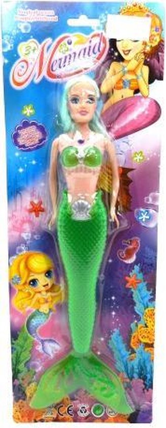 Zeemeermin met licht 42 cm ( In groen, roze, paars of blauw) van Jouéco