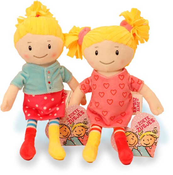 Zoete Zusjes - Set Pluche Poppen 25 CM Janna en Saar