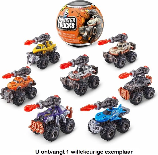 Zuru Monster Trucks verrassingsbal - 1 exemplaar - Speelgoedvoertuig kinderen - Die Cast - Schaal 1:64 - 7 cm van Zuru