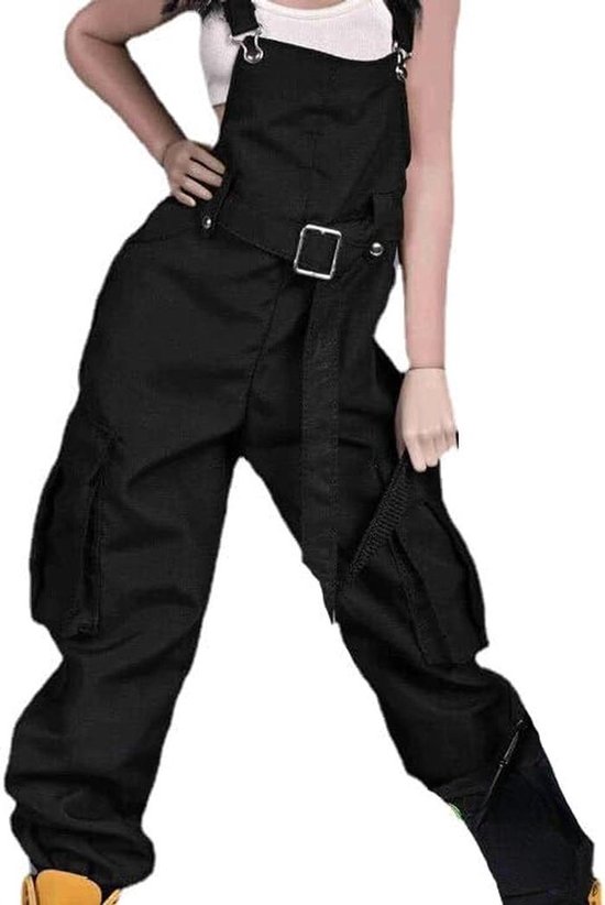 Zwarte Overall met Riem voor 1/6 Actiefiguur Vrouwelijke Soldaat Mode van Merkloos